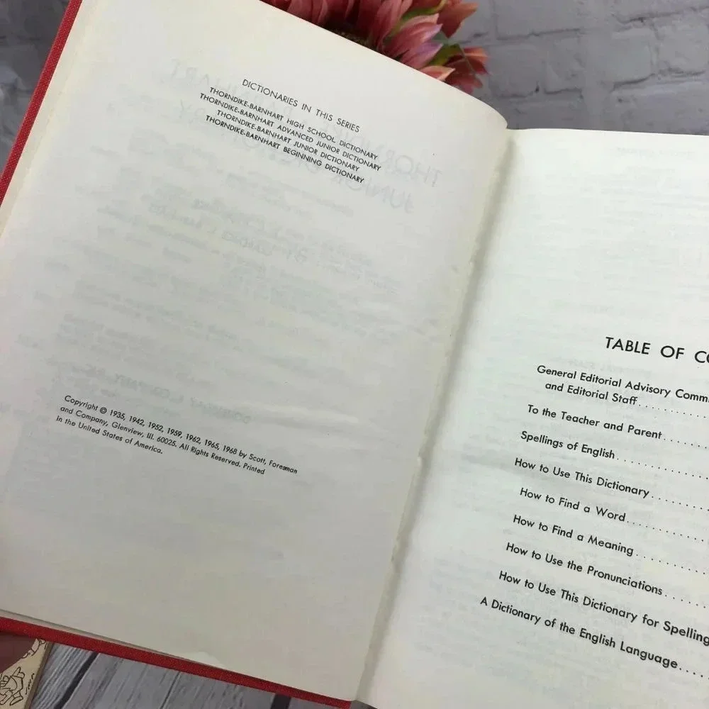 vintage thorndike barnhart junior's dictionary 1968